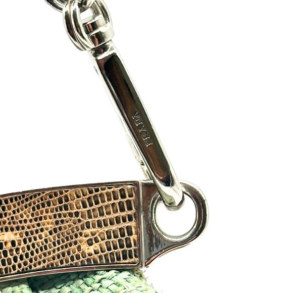 •SOLD• Prada Raffia and Lizard Skipper Bag and Clutch - Picture 6 of 8